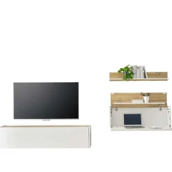 Wohnen Wohnwände<TV Board & Regal & Sekretär hängend - Nonessia (dreiteilig)