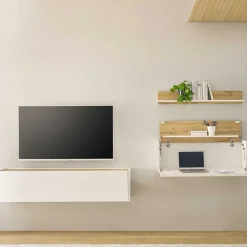 Wohnen Wohnwände<TV Board & Regal & Sekretär hängend - Nonessia (dreiteilig)