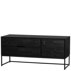 Wohnen Tv & Hifi-Möbel|Lowboards<TV Board - teilmassiv in Schwarz - Almery