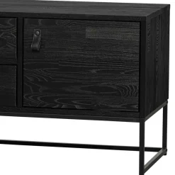 Wohnen Tv & Hifi-Möbel|Lowboards<TV Board - teilmassiv in Schwarz - Almery