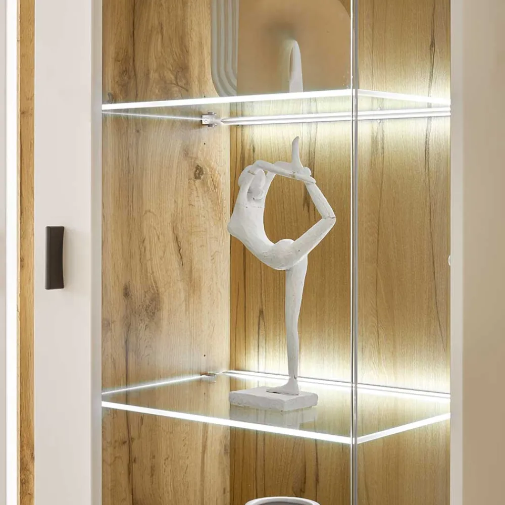 Wohnen Wohnwände<TV Board & Vitrinenschrank & Hängeboard Set - Racelyn (dreiteilig)