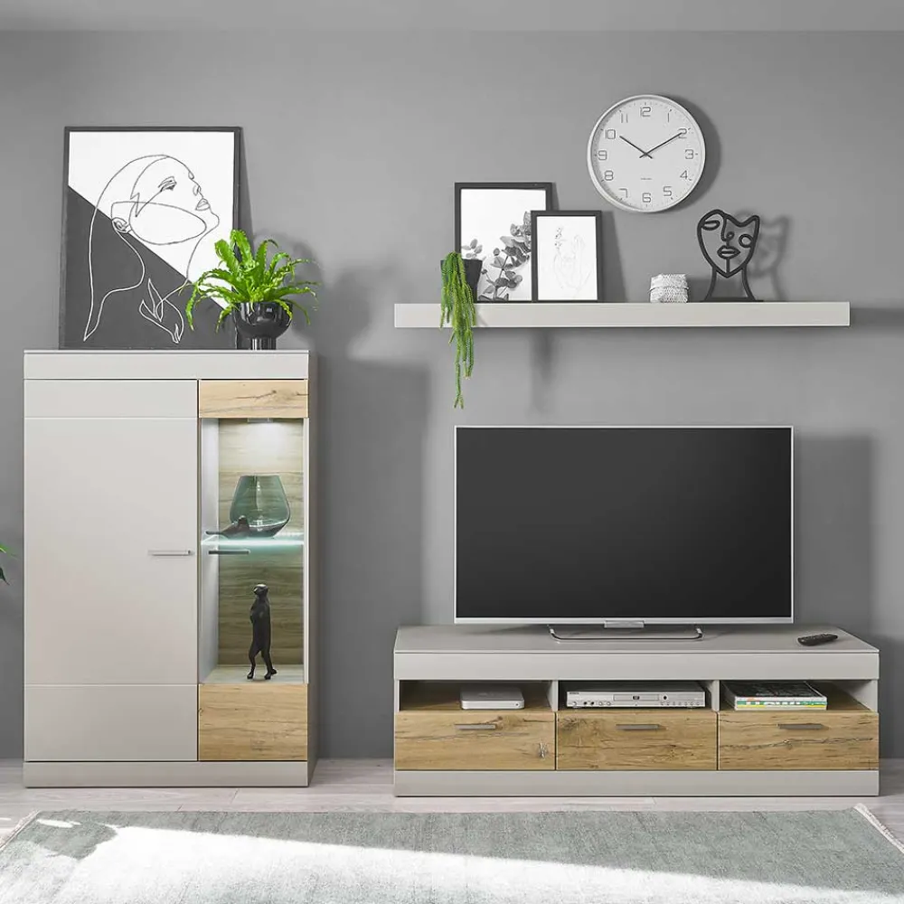 Wohnen Wohnwände<TV Board & Wandboard & Highboard - Lioscas (dreiteilig)
