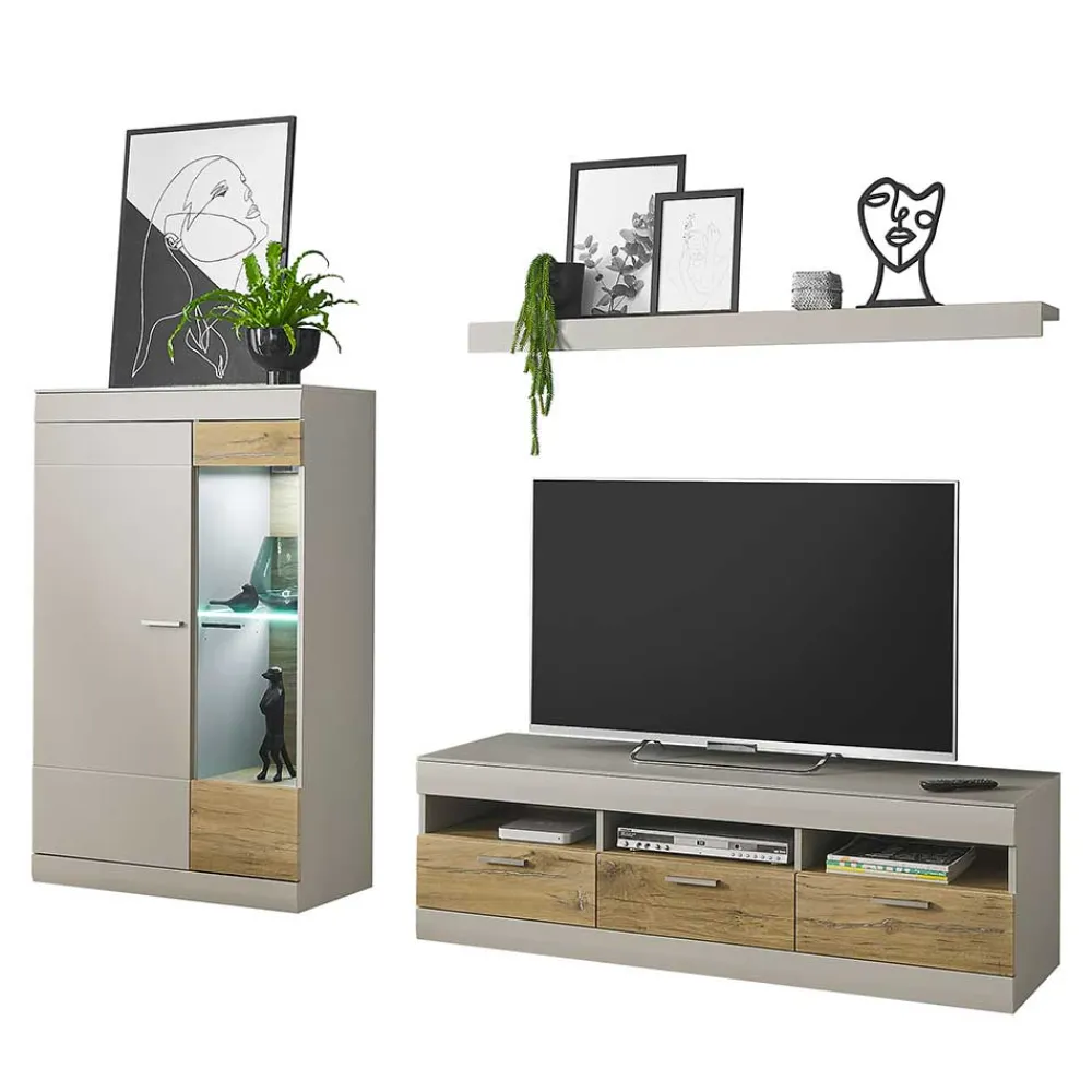 Wohnen Wohnwände<TV Board & Wandboard & Highboard - Lioscas (dreiteilig)