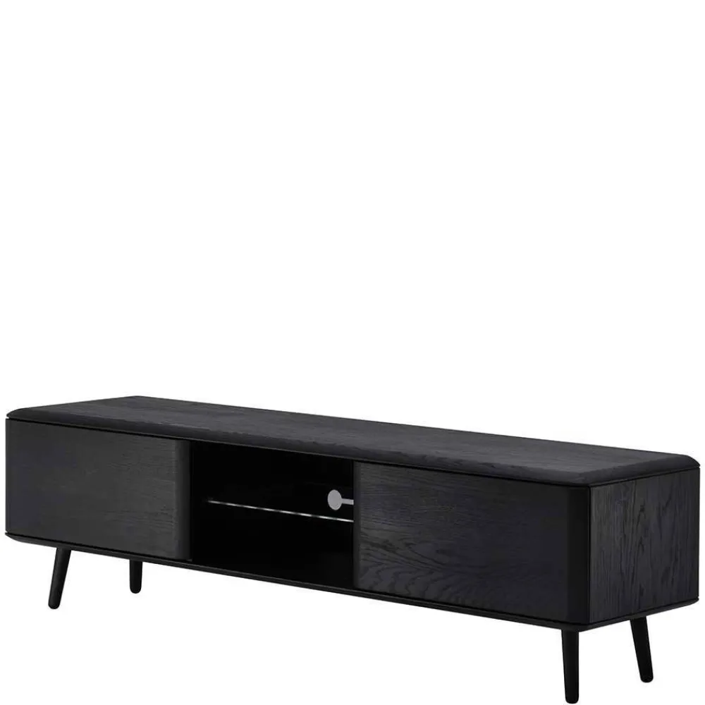 Wohnen Tv & Hifi-Möbel|Lowboards<TV Board aus Eiche geschliffen & Schwarz geölt - Asnes