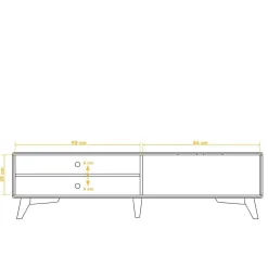Wohnen Tv & Hifi-Möbel|Lowboards<TV Board aus Wildeiche gebleicht & geölt - Laderla