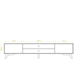 Wohnen Lowboards|Tv & Hifi-Möbel<TV Board aus Wildeiche Massivholz & MDF - Diesta