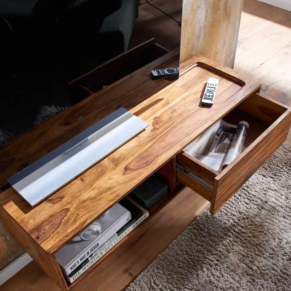Wohnen Tv & Hifi-Möbel|Lowboards<TV Board für die Wandmontage aus Massivholz - Vanskupa