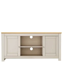 Wohnen Lowboards<TV Board in Cremeweiß mit Eiche - Langoona