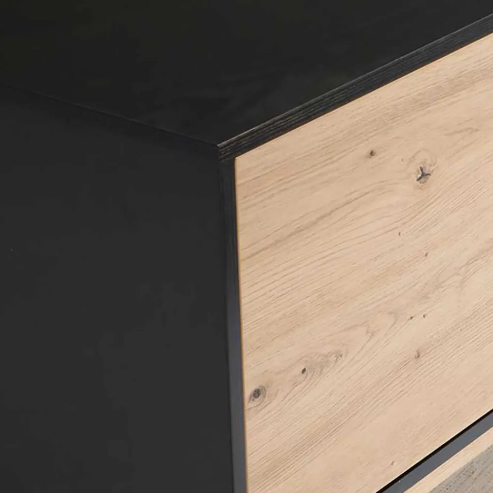 Wohnen Tv & Hifi-Möbel|Lowboards<TV Board in Eiche und Schwarz - Heraklion