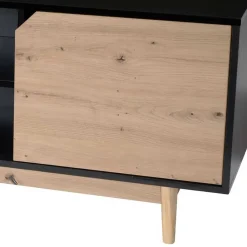Wohnen Tv & Hifi-Möbel|Lowboards<TV Board in Eiche und Schwarz - Heraklion