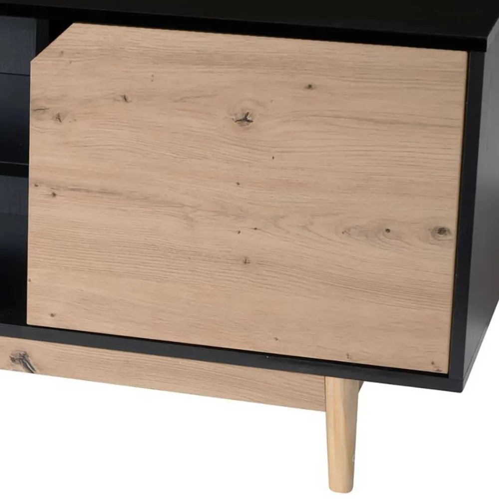 Wohnen Tv & Hifi-Möbel|Lowboards<TV Board in Eiche und Schwarz - Heraklion