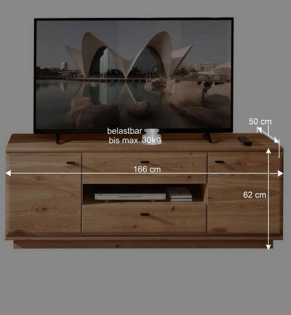 Wohnen Tv & Hifi-Möbel|Lowboards<TV Board in Esche und Wildeiche - Cassna