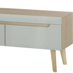 Wohnen Tv & Hifi-Möbel|Lowboards<TV Board in Mintgrün mit Eiche - Armina