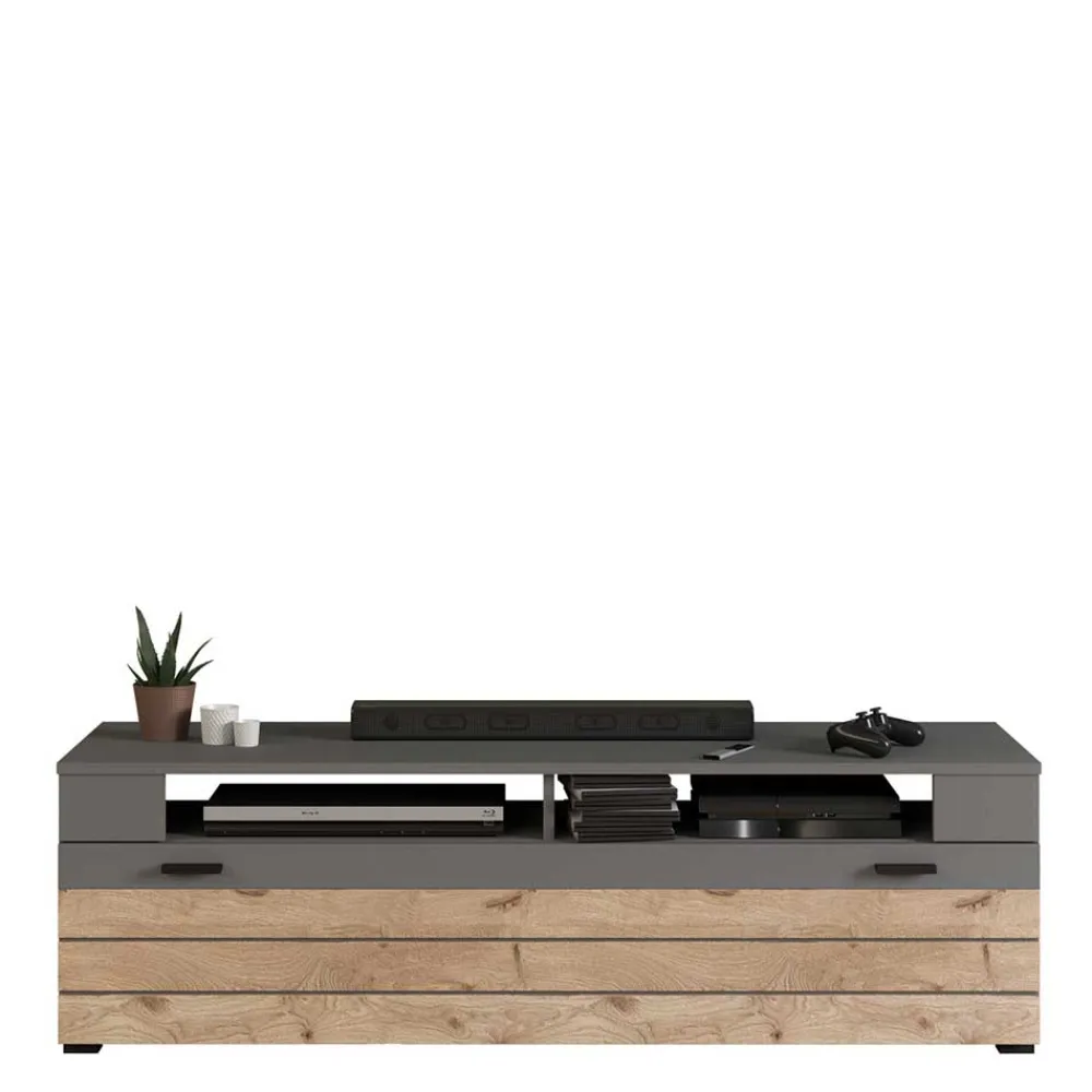 Wohnen Tv & Hifi-Möbel|Lowboards<TV Board in Wildeiche NB & Grau - Scarlett