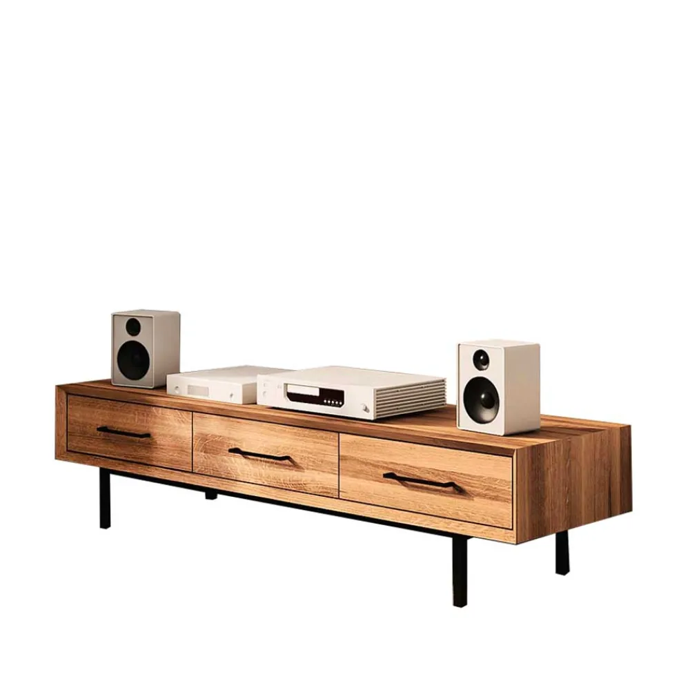 Wohnen Tv & Hifi-Möbel|Lowboards<TV Board mit drei Schubladen aus Wildeiche - Kerfa