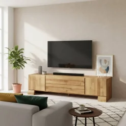 Wohnen Tv & Hifi-Möbel|Lowboards<TV Board Vaskov aus Wildeiche Massivholz