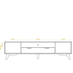 Wohnen Tv & Hifi-Möbel|Lowboards<TV Element Lowboard in Weiß & Natur - Diesta