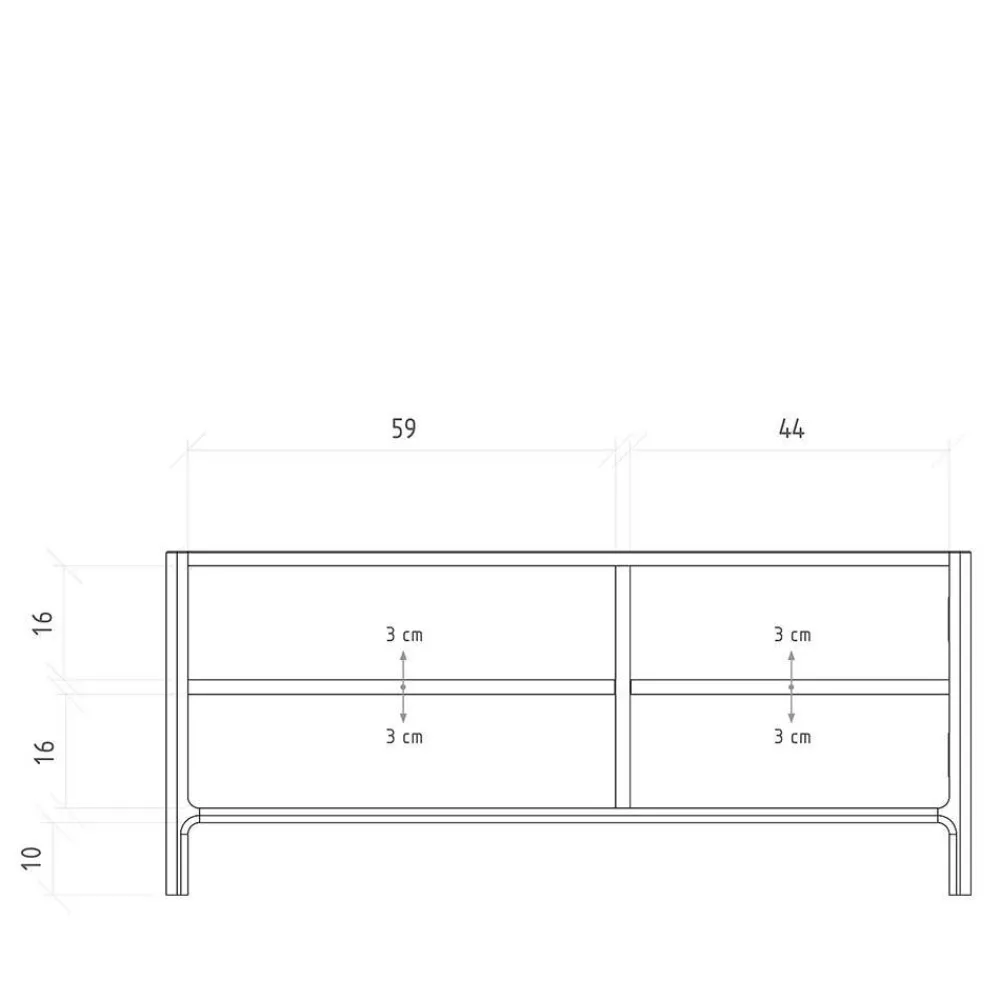 Wohnen Tv & Hifi-Möbel|Lowboards<TV Element mit zwei Fächern und Tür - Laida