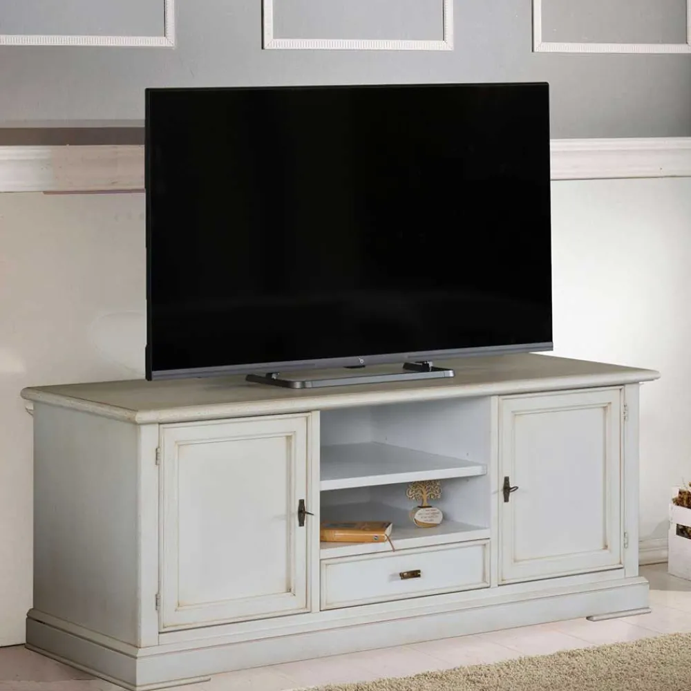 Wohnen Tv & Hifi-Möbel|Lowboards<TV Kommode in Antikweiß - Annot