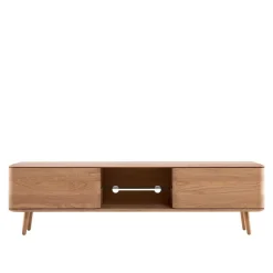 Wohnen Lowboards|Tv & Hifi-Möbel<TV Kommode in Eiche Bianco massiv - Bakaras