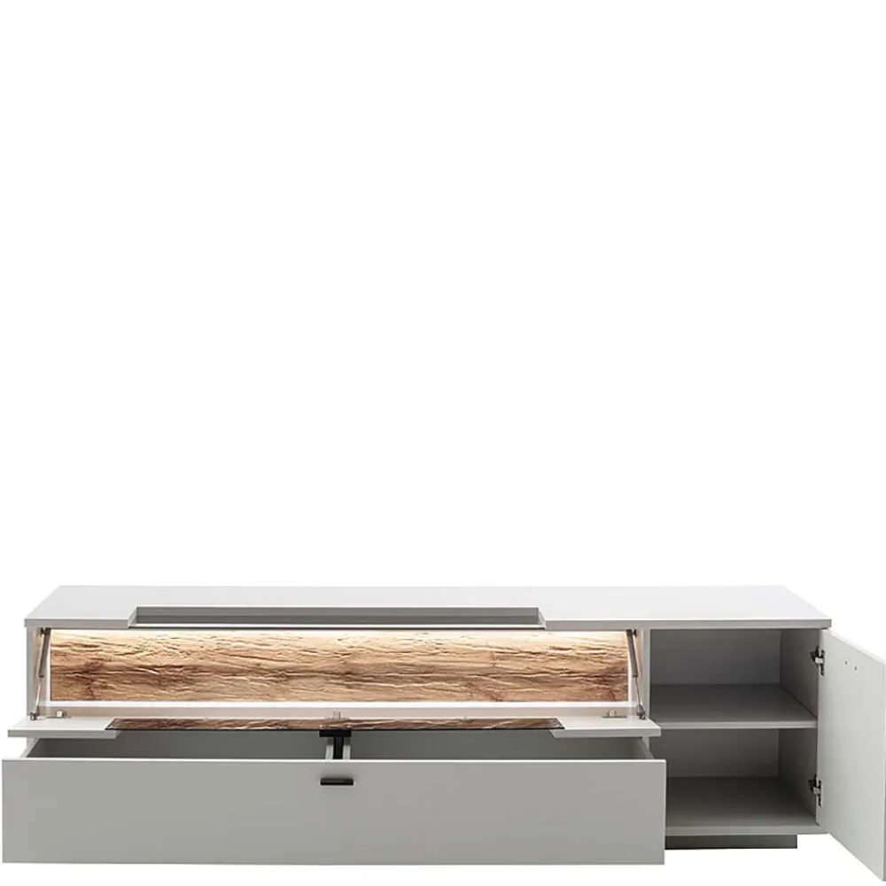 Wohnen Wohnwände<TV Lowboard & Vitrine & Wandboard Set - Apulco (dreiteilig)