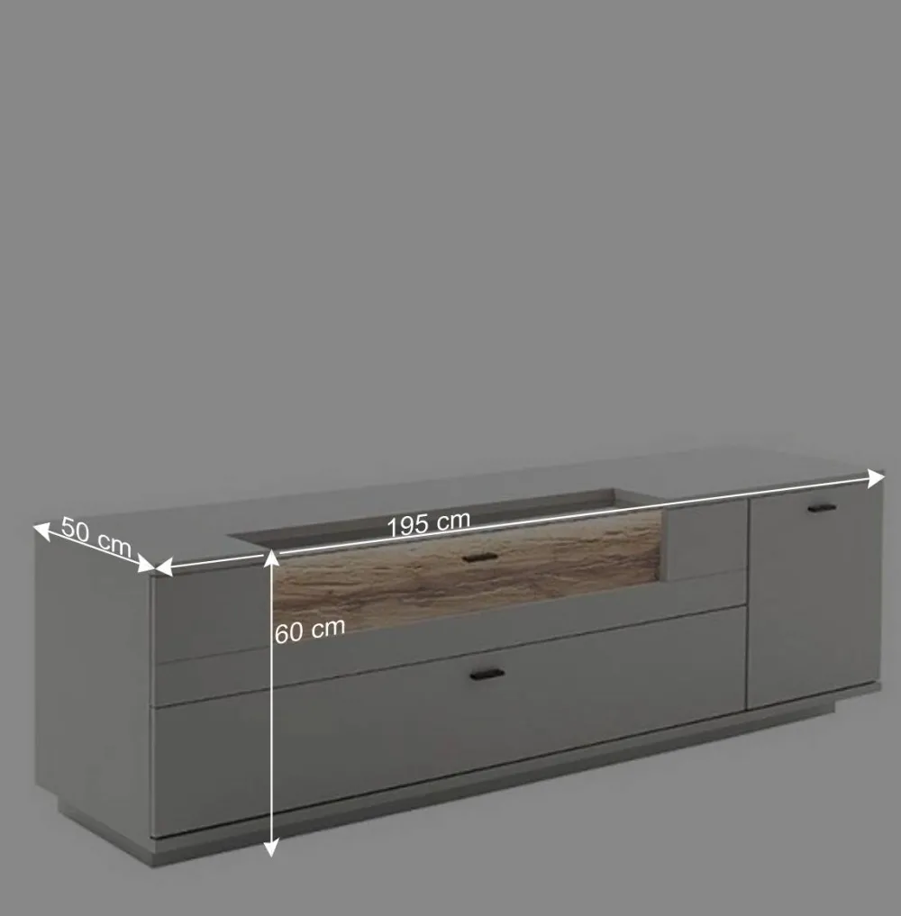 Wohnen Wohnwände<TV Lowboard & Vitrine & Wandboard Set - Apulco (dreiteilig)