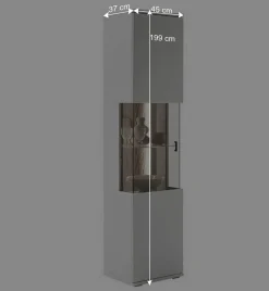 Wohnen Wohnwände<TV Lowboard & Vitrine & Wandboard Set - Apulco (dreiteilig)