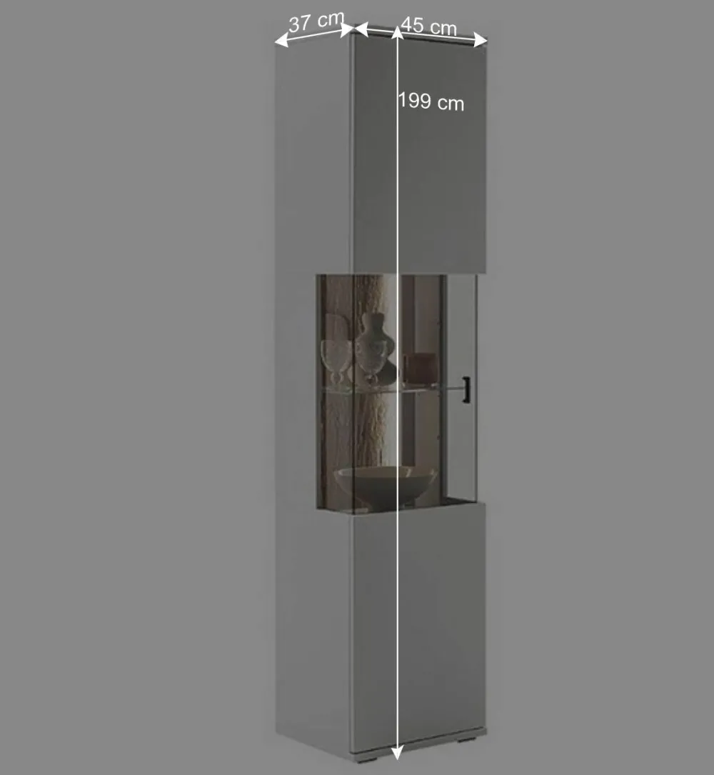 Wohnen Wohnwände<TV Lowboard & Vitrine & Wandboard Set - Apulco (dreiteilig)