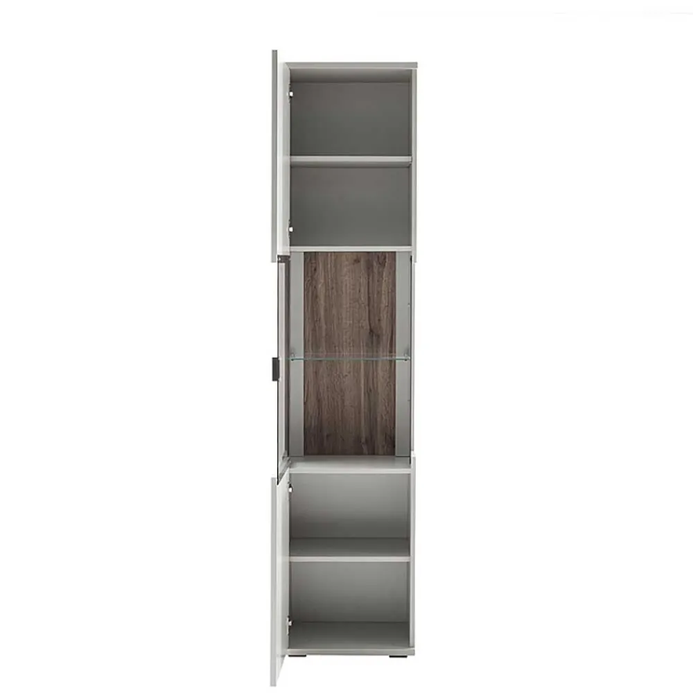 Wohnen Wohnwände<TV Lowboard & Vitrine & Wandboard Set - Apulco (dreiteilig)
