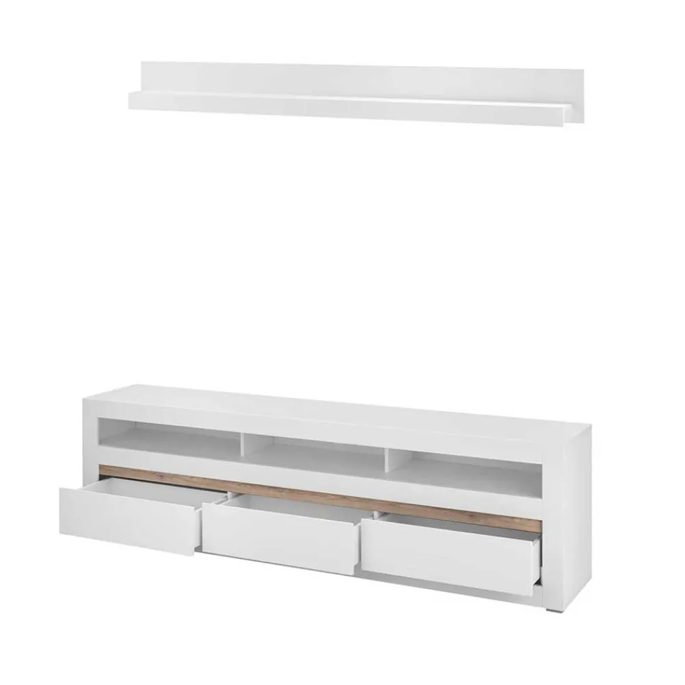 Wohnen Wohnwände<TV Lowboard & Wandboard Set - Ilana (zweiteilig)