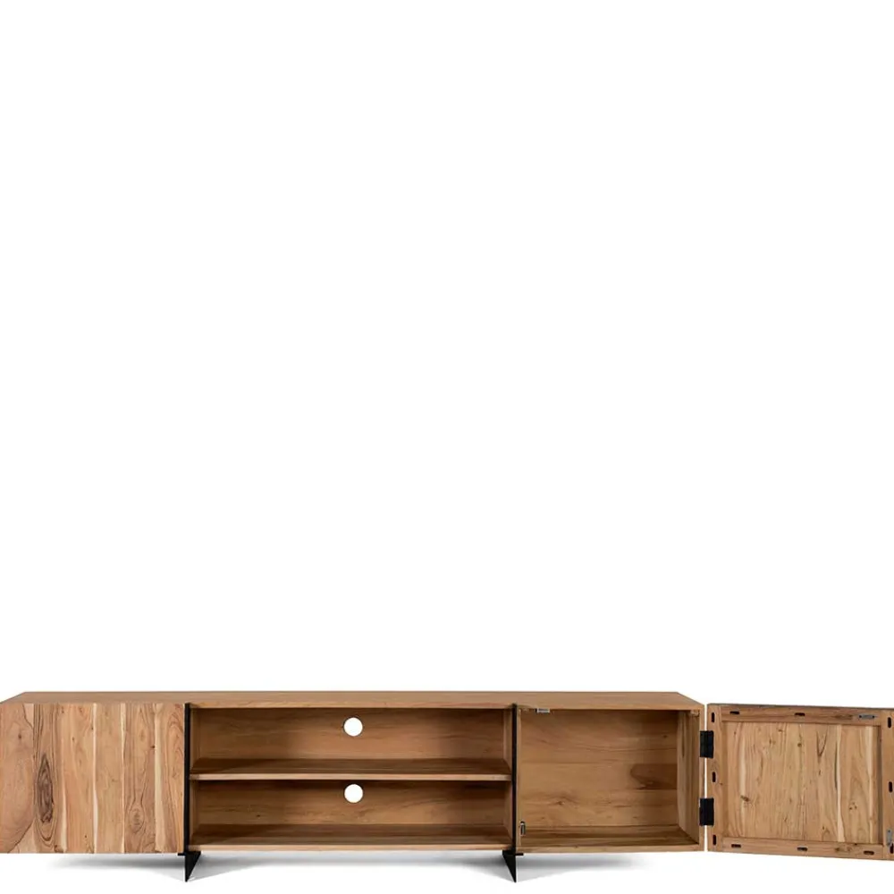 Wohnen Tv & Hifi-Möbel|Lowboards<TV Lowboard aus Akazienholz und Metall - Bastima