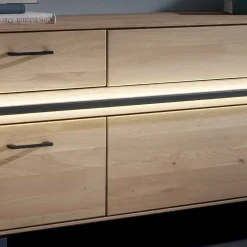 Wohnen Tv & Hifi-Möbel|Lowboards<TV Lowboard aus Asteiche mit Metall - Clenza