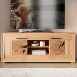 Wohnen Tv & Hifi-Möbel|Lowboards<TV Lowboard aus geöltem Kernbuche Holz - Sarosca