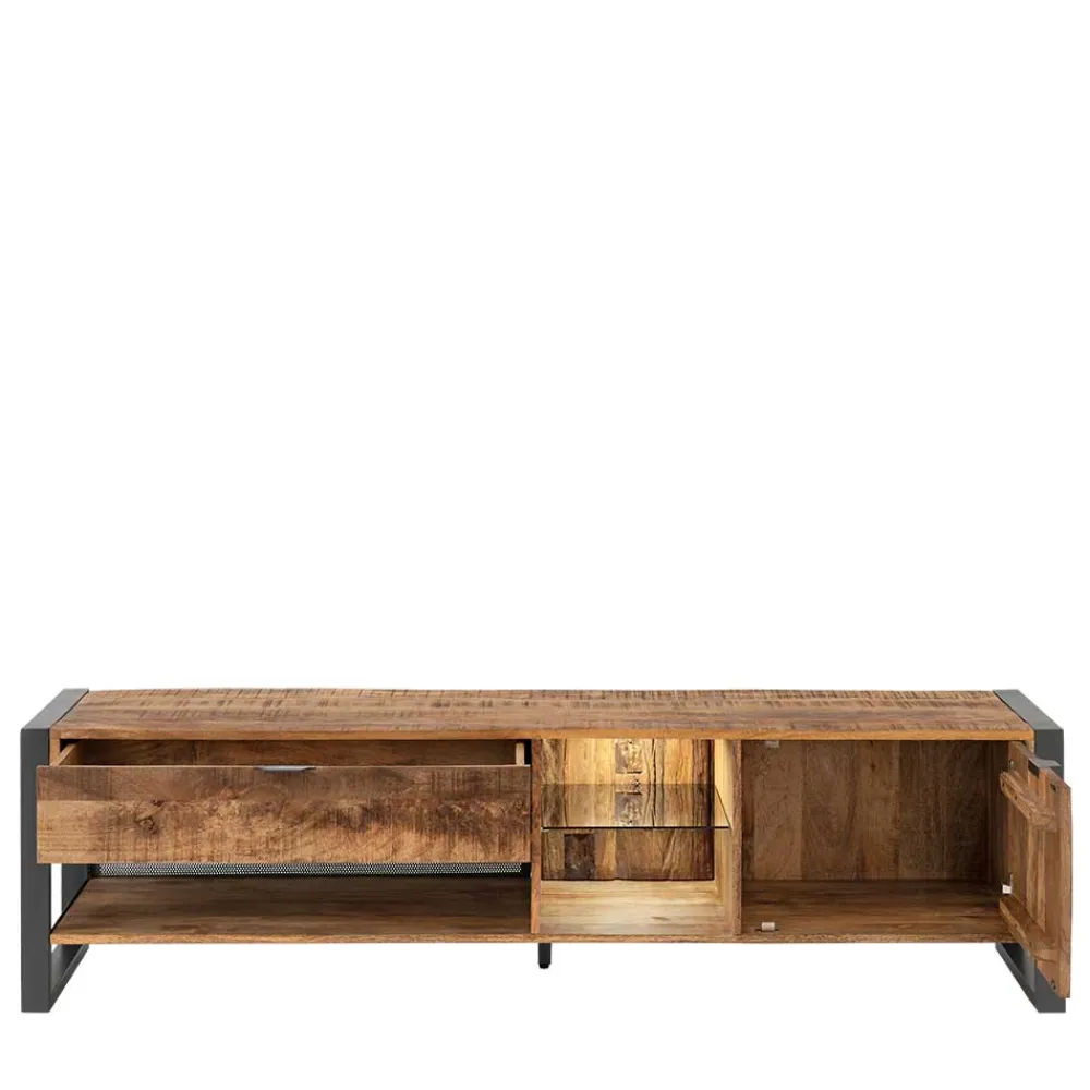 Wohnen Tv & Hifi-Möbel|Lowboards<TV Lowboard aus Recyclingholz & Metall - Acira