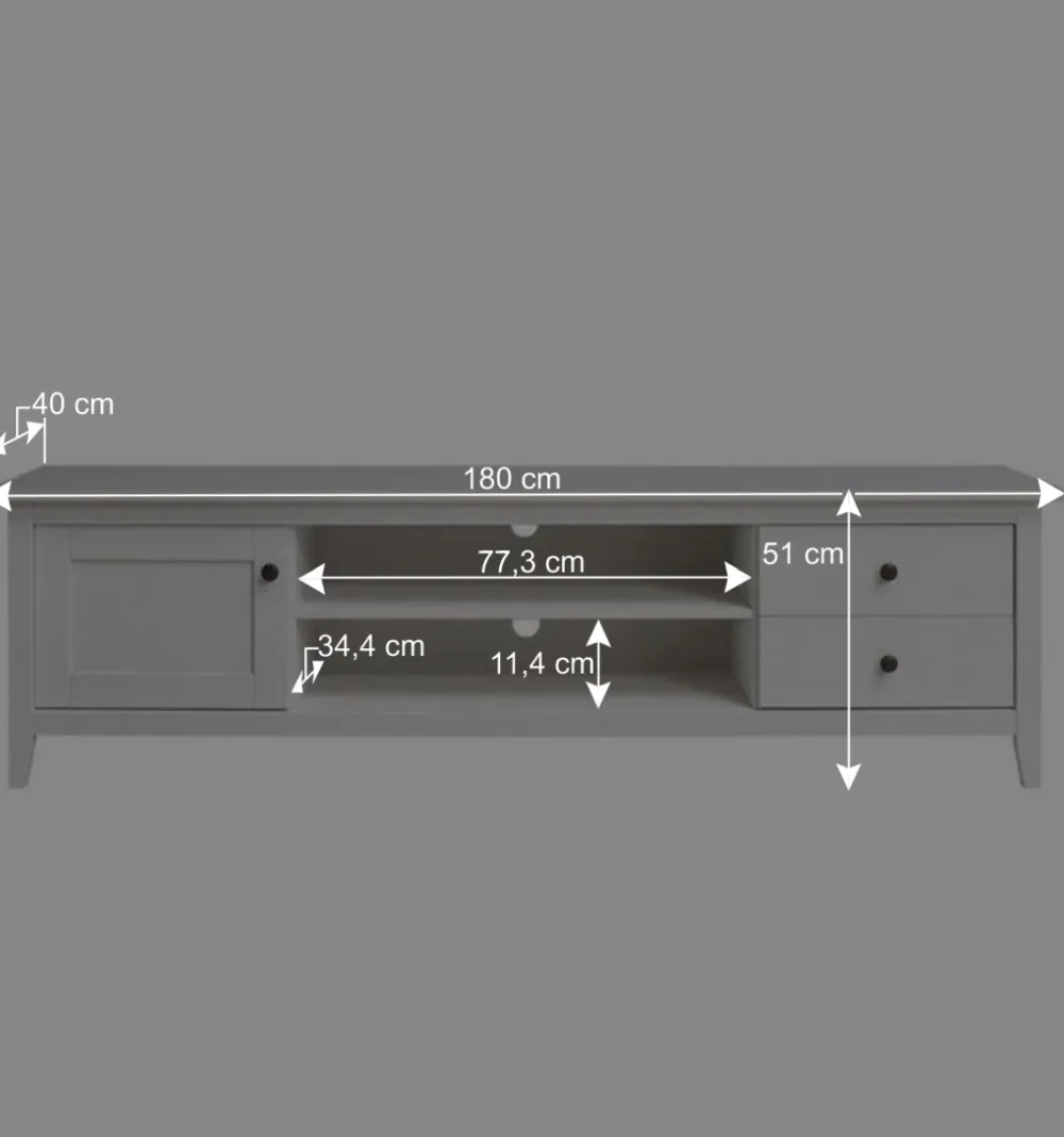 Wohnen Tv & Hifi-Möbel|Lowboards<TV Lowboard im modernen Landhausstil - Astinion