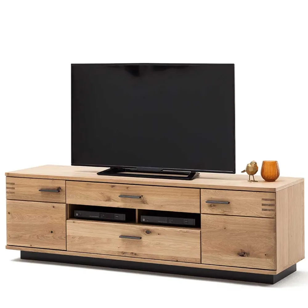 Wohnen Tv & Hifi-Möbel|Lowboards<TV Lowboard in Eiche Bianco & Anthrazit - Crupean I