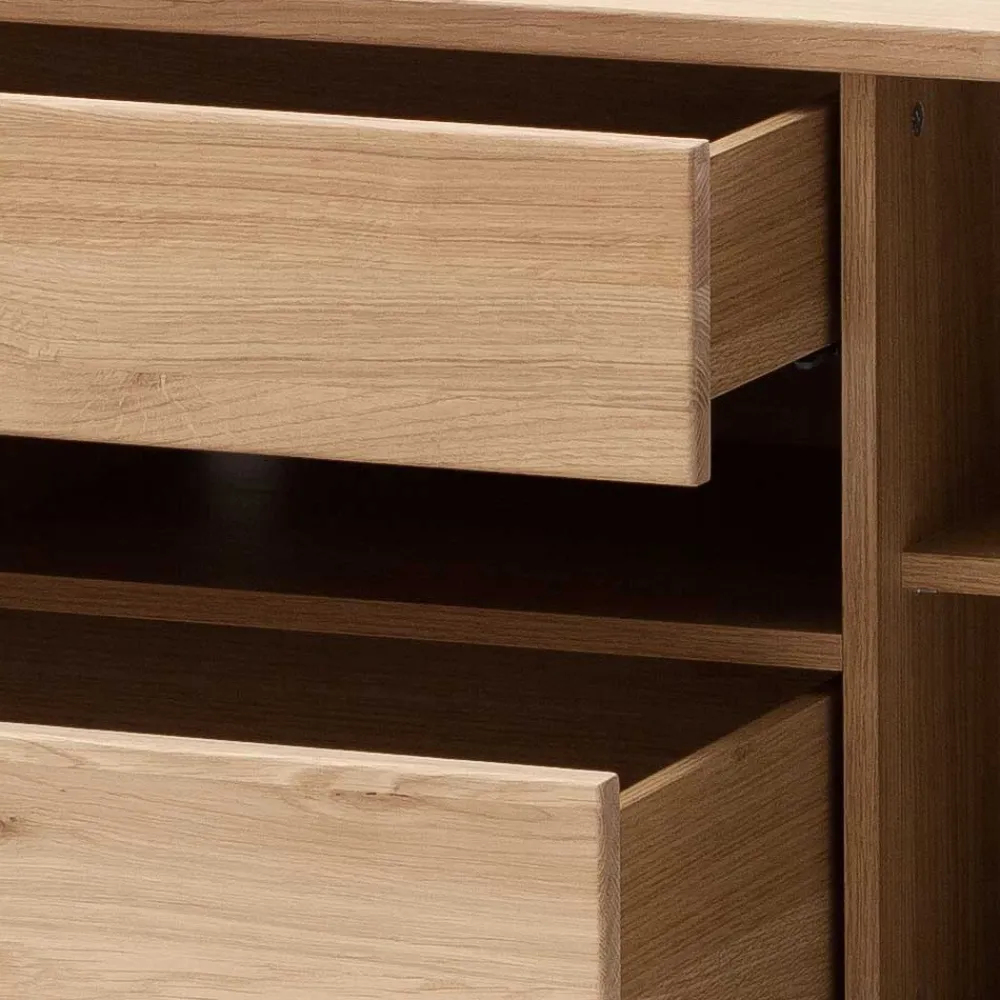 Wohnen Tv & Hifi-Möbel|Lowboards<TV Lowboard in Eiche Bianco & Anthrazit - Crupean I