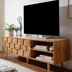 Wohnen Tv & Hifi-Möbel|Lowboards<TV Lowboard in Eiche Holzoptik - Senba