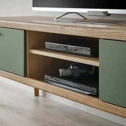 Wohnen Tv & Hifi-Möbel|Lowboards<TV Lowboard in Graugrün und Wildeiche - Oliva