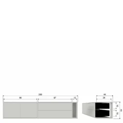 Wohnen Lowboards<TV Lowboard in Hellgrau Kiefernholz - Prime