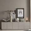 Wohnen Tv & Hifi-Möbel|Lowboards<TV Lowboard in Hellgrau lackiert - Lucaz