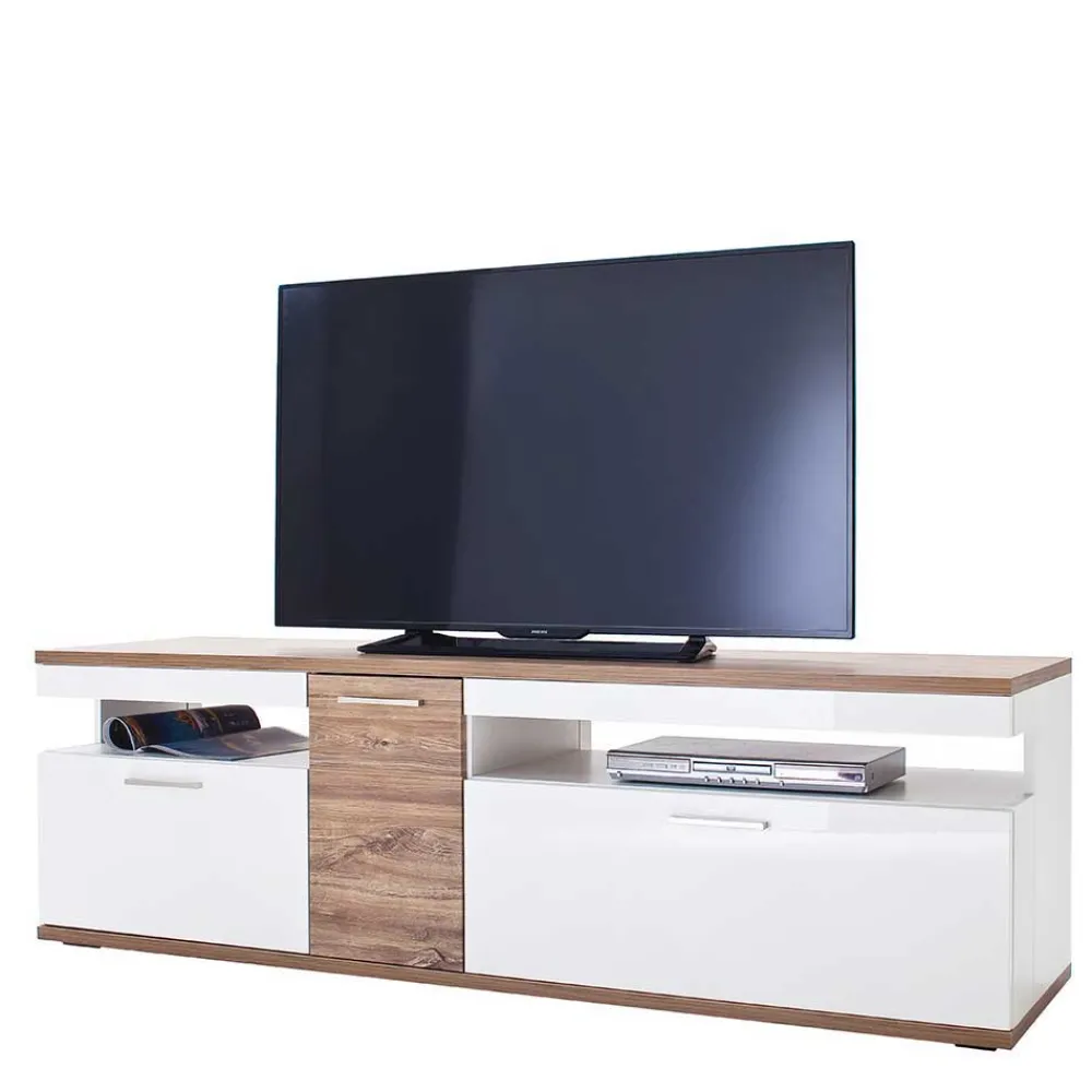 Wohnen Tv & Hifi-Möbel|Lowboards<TV Lowboard in Hochglanz Weiß - Icadro