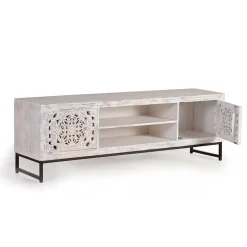 Wohnen Tv & Hifi-Möbel|Lowboards<TV Lowboard in Mangoholz White Wash - Fudorus