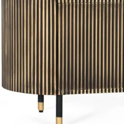 Wohnen Tv & Hifi-Möbel|Lowboards<TV Lowboard in Schwarz mit Bronze - Hayato