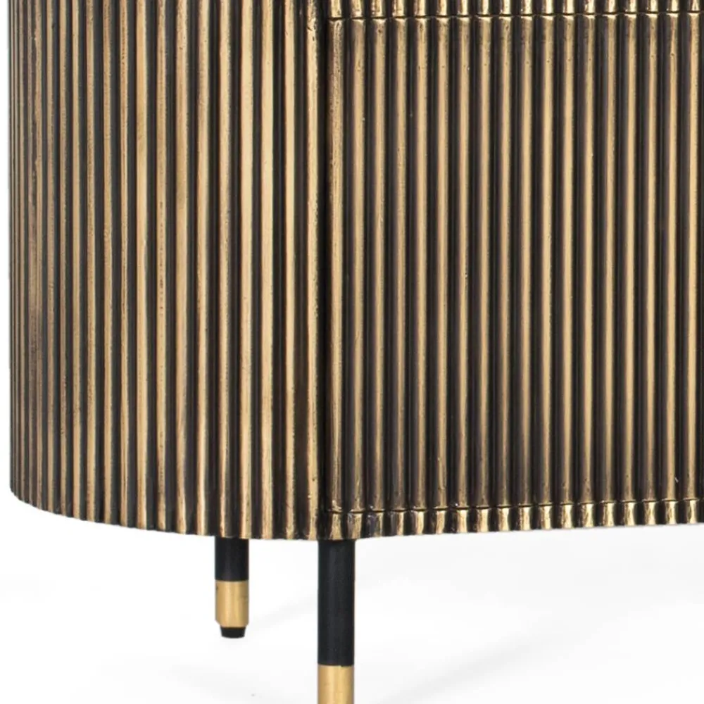 Wohnen Tv & Hifi-Möbel|Lowboards<TV Lowboard in Schwarz mit Bronze - Hayato