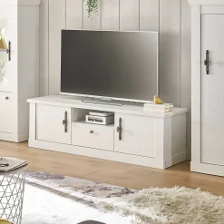 Wohnen Tv & Hifi-Möbel|Lowboards<TV Lowboard in weißer Holzoptik Pinie - Liancos