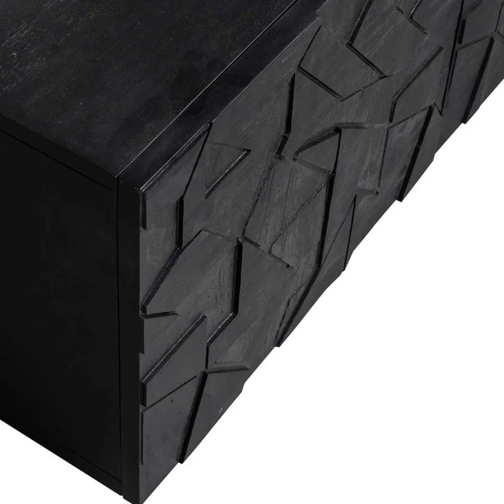 Wohnen Tv & Hifi-Möbel|Lowboards<TV Lowboard mit Schnitzereien Front - Eiken