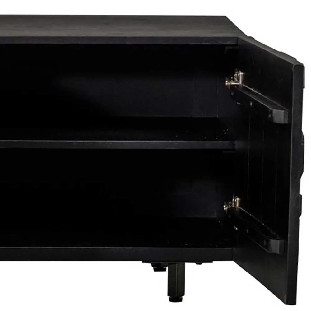 Wohnen Tv & Hifi-Möbel|Lowboards<TV Lowboard mit Schnitzereien Front - Eiken