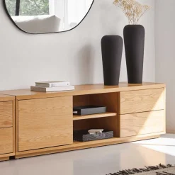 Wohnen Tv & Hifi-Möbel|Lowboards<TV Lowboard mit zwei Schubladen & Tür - Elastian