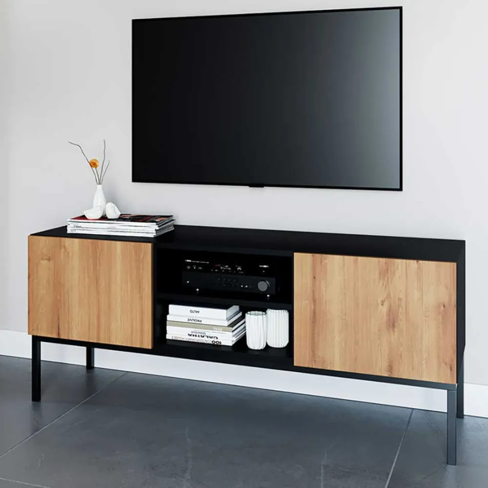 Wohnen Lowboards<TV Lowboard mit zwei Türen und Fächern - Cavan